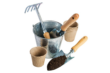 Image showing Garden tools for planting, isolated on white