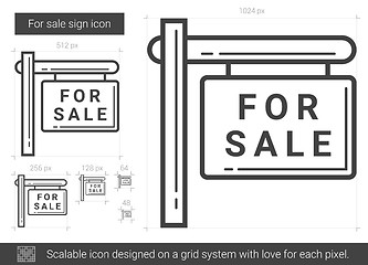 Image showing For sale sign line icon.