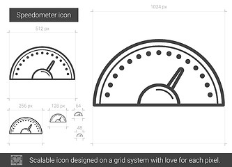 Image showing Speedometer line icon.