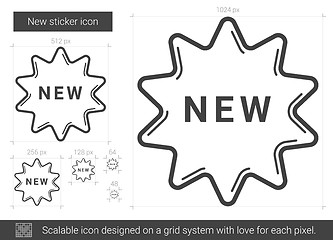 Image showing New sticker line icon.
