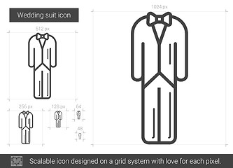 Image showing Wedding suit line icon.