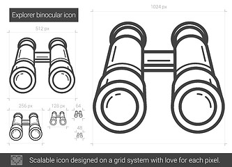 Image showing Explorer binocular line icon.