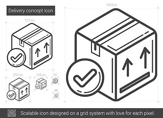 Image showing Delivery concept line icon.