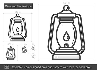 Image showing Camping lantern line icon.