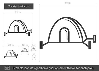 Image showing Tourist tent line icon.