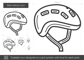 Image showing Bike helmet line icon.
