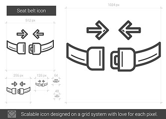 Image showing Seat belt line icon.