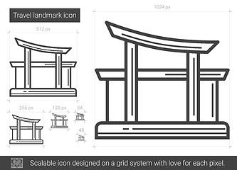 Image showing Travel landmark line icon.