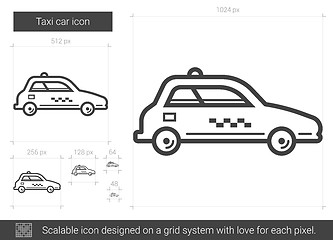 Image showing Taxi car line icon.