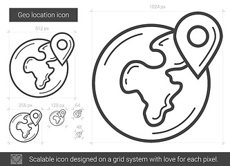 Image showing Geo location line icon.