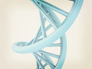 Image showing DNA structure model on white. 3D illustration. Vintage style