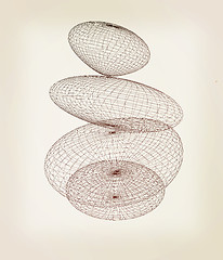 Image showing Spa stones. 3D illustration. Vintage style