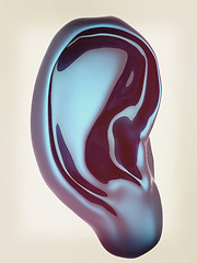 Image showing Ear model. 3d illustration. Vintage style