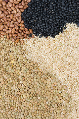 Image showing Beans Rice and Lentils as a background pattern
