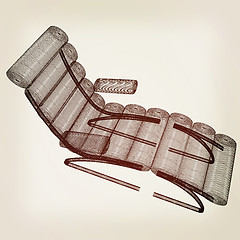 Image showing Medical chair for cosmetology. 3d illustration. Vintage style