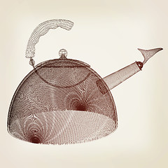 Image showing Teapot concept. 3d illustration. Vintage style