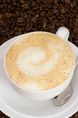 Image showing A cup of cappuccino coffee