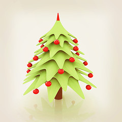 Image showing Christmas tree. 3d illustration. Vintage style