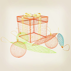 Image showing colorful gift box concept. 3d illustration. Vintage style