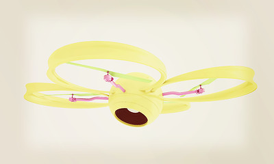 Image showing Quadcopter Dron. 3d render. Vintage style