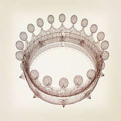 Image showing Crown. 3D illustration. Vintage style