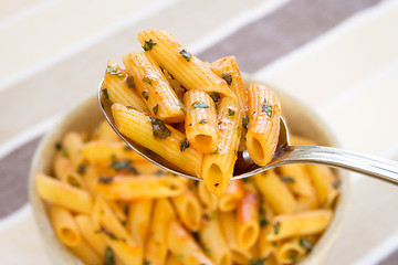 Image showing Macaroni on a spoon