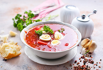 Image showing Traditional Ukrainian borsch