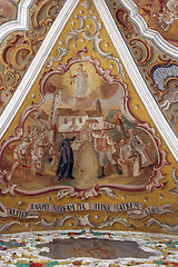 Image showing Fresco painting on the ceiling of the church