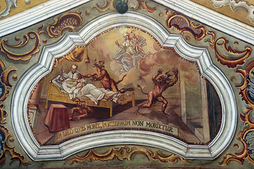 Image showing Fresco painting on the ceiling of the church