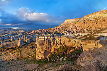 Image showing Fairy houses stone cliffs