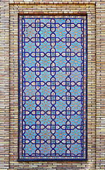 Image showing Old Eastern mosaic on the wall, Uzbekistan