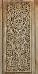 Image showing Traditional wood carving, Uzbekistan