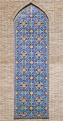 Image showing Old Eastern mosaic on the wall, Uzbekistan