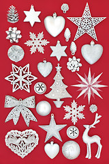 Image showing Christmas Silver Bauble Background