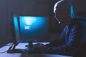 Image showing hacker using computer virus for cyber attack