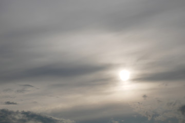 Image showing Gray clouds and the sun