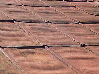 Image showing Detail of old iron rusty roof