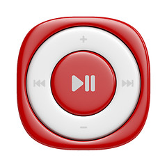 Image showing Small red music player, front view