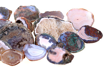 Image showing natural agates isolated