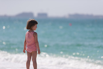 Image showing little cute girl at beach