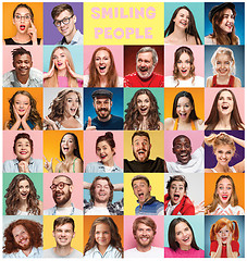 Image showing The collage of surprised people