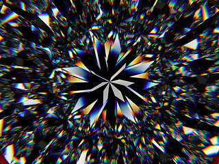 Image showing Gemstone structure extreme closeup and kaleidoscope