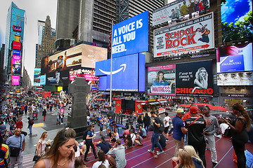 Image showing New York, USA – August 20, 2018: Crowded with many people walk