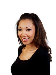 Image showing Smiling young black woman with braces pretty