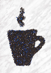 Image showing Cup of tea made of Black Earl gray tea leaves