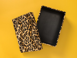 Image showing Storage box with classic leopard print