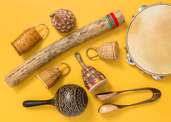 Image showing Ethnic percussion musical instruments