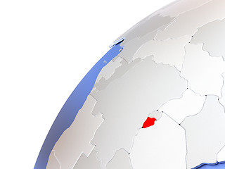 Image showing Burundi on modern shiny globe