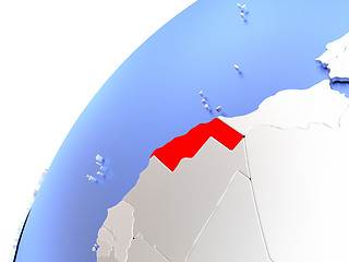 Image showing Western Sahara on modern shiny globe