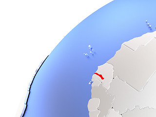 Image showing Gambia on modern shiny globe